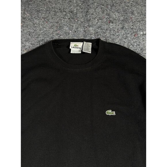 Vintage Lacoste Chunky Knit Crew Neck Pullover Sweater Mend L Cotton Fisherman - Picture 3 of 5